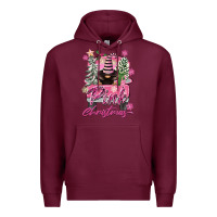 Burgundy Pink Christmas Truck Gnome Premium Hoodie - FaDigitalArtStudio