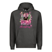 Charcoal Heather Pink Christmas Truck Gnome Premium Hoodie - FaDigitalArtStudio