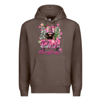 Coffee Pink Christmas Truck Gnome Premium Hoodie - FaDigitalArtStudio