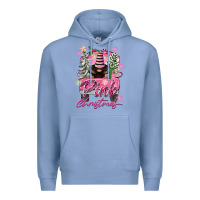 Colony Blue Pink Christmas Truck Gnome Premium Hoodie - FaDigitalArtStudio
