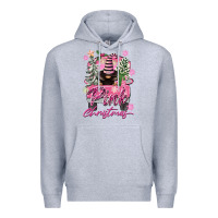 Heather Grey Pink Christmas Truck Gnome Premium Hoodie - FaDigitalArtStudio