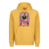 Mustard Pink Christmas Truck Gnome Premium Hoodie - FaDigitalArtStudio