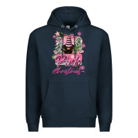 Navy Pink Christmas Truck Gnome Premium Hoodie - FaDigitalArtStudio