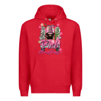 Red Pink Christmas Truck Gnome Premium Hoodie - FaDigitalArtStudio