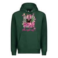 Sports Green Pink Christmas Truck Gnome Premium Hoodie - FaDigitalArtStudio