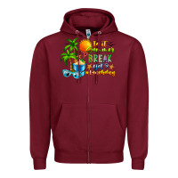 Burgundy Is It Summer Break Zipper Hoodie - CowhideDigitalArt