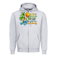 Heather Grey Is It Summer Break Zipper Hoodie - CowhideDigitalArt