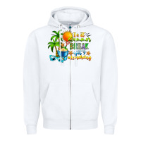 White Is It Summer Break Zipper Hoodie - CowhideDigitalArt