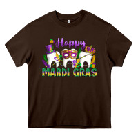 Chocolate Brown mardi gras celebration with teeth Heavy Core Tee - LillyAllenDesigns