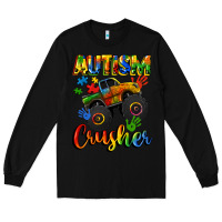 Black autism crusher Long Sleeve Tee - CowGirlArtShop