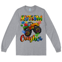 Heather Grey autism crusher Long Sleeve Tee - CowGirlArtShop