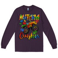 Plum autism crusher Long Sleeve Tee - CowGirlArtShop