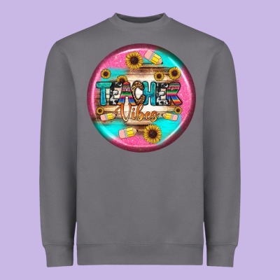 Teacher Vibe Earrings Heavyweight Sweatshirt Designed By Bundleandbundleshop