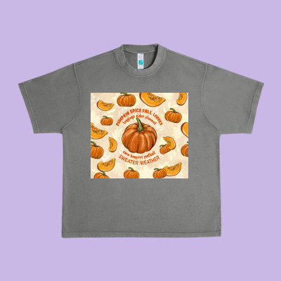 Pumpkin Spice Fall Leaves Urban Heavy Tee Designed By Tumblerdesignbyshophia