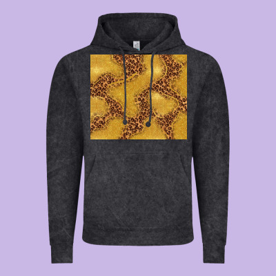 Gold Glitter With Leopard Pattern Vintage Hoodie Designed By Tumblerdesignbyshophia