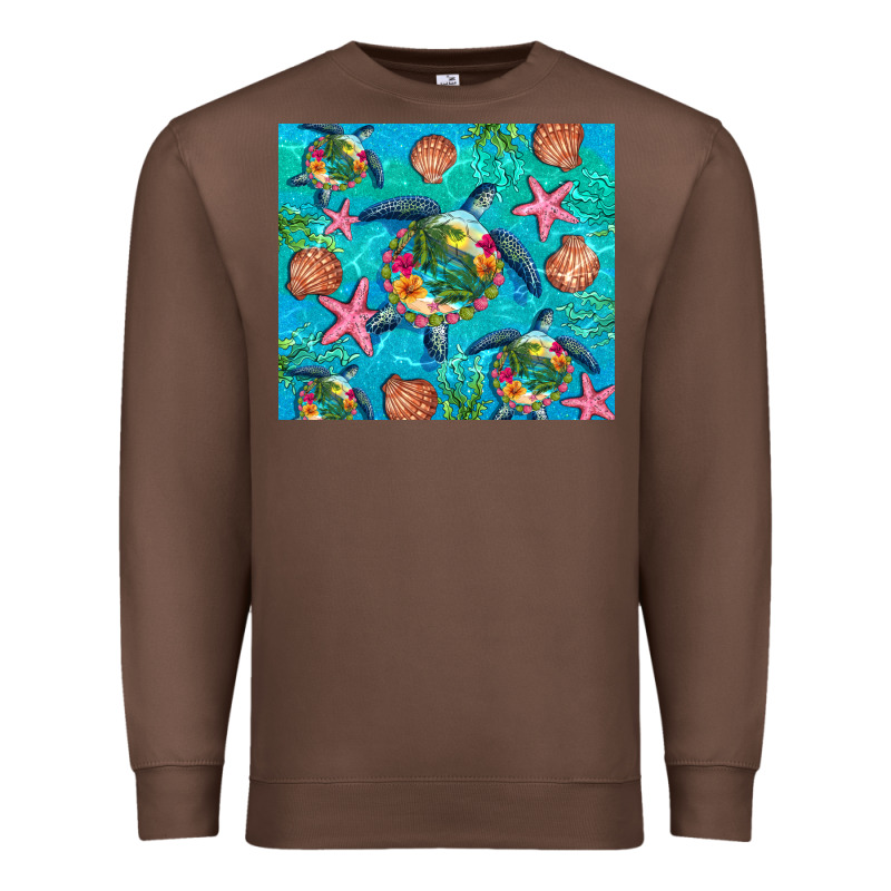 Turtle Summer Seashells Starfish Seaweed Premium Sweatshirt by Artiststas | Teevron