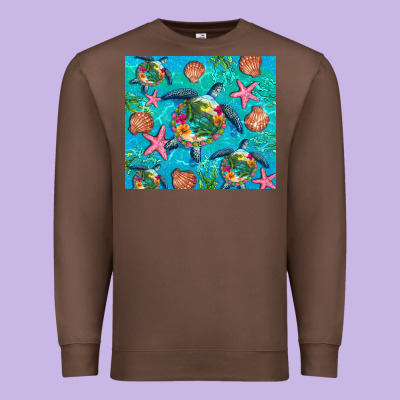 Turtle Summer Seashells Starfish Seaweed Premium Sweatshirt Designed By Artiststas