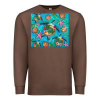 Chestnut Turtle summer seashells starfish seaweed Premium Sweatshirt - Artiststas