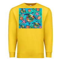 Lemon Turtle summer seashells starfish seaweed Premium Sweatshirt - Artiststas