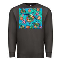 Smoke Turtle summer seashells starfish seaweed Premium Sweatshirt - Artiststas