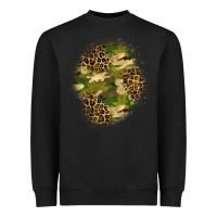 Black camouflage and leopard patch  4 Heavyweight Sweatshirt - BundleAndBundleShop