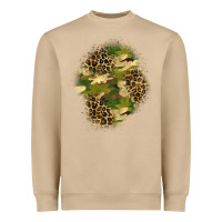 Mushroom camouflage and leopard patch  4 Heavyweight Sweatshirt - BundleAndBundleShop