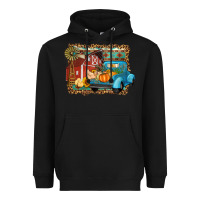 Black Farm Life Fall Barn And Truck Heavyweight Hoodie - Artiststas