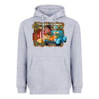 Heather Grey Farm Life Fall Barn And Truck Heavyweight Hoodie - Artiststas