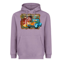 Lavender Farm Life Fall Barn And Truck Heavyweight Hoodie - Artiststas