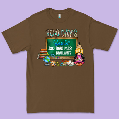 100 Days Smarter 100 Dias Mas Brillante Premium Tee Designed By Sublimationcraftshop