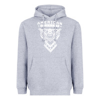 Heather Grey American Fighter 3 Heavyweight Hoodie - lanVoArt
