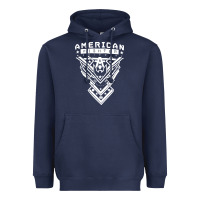 Navy American Fighter 3 Heavyweight Hoodie - lanVoArt
