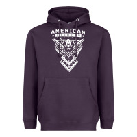 Plum American Fighter 3 Heavyweight Hoodie - lanVoArt