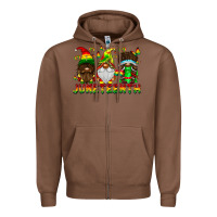 Chestnut June Teenth Gnomes Zipper Hoodie - CowhideDigitalArt