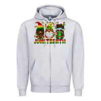 Heather Grey June Teenth Gnomes Zipper Hoodie - CowhideDigitalArt
