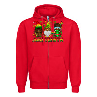 Red June Teenth Gnomes Zipper Hoodie - CowhideDigitalArt
