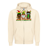 Sandshell June Teenth Gnomes Zipper Hoodie - CowhideDigitalArt