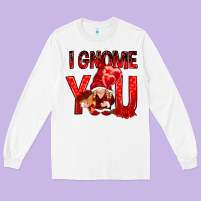 I Gnome You With Roses Valentine's Day Long Sleeve Tee Designed By Howdyjamesfarm