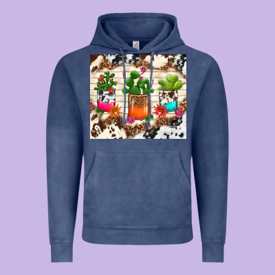 Cowhide Succulent Vintage Hoodie Designed By Tumblerdesignbyshophia