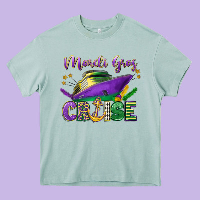 Mardi Gras Cruise Celebration Heavy Core Tee Designed By Lillyallendesigns