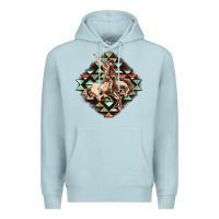 Blue Mist Aztec symbol rodeo Premium Hoodie - FaDigitalArtStudio