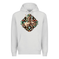 Dove Grey Aztec symbol rodeo Premium Hoodie - FaDigitalArtStudio