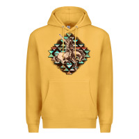 Mustard Aztec symbol rodeo Premium Hoodie - FaDigitalArtStudio