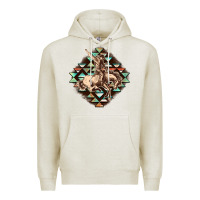 Oatmeal Heather Aztec symbol rodeo Premium Hoodie - FaDigitalArtStudio