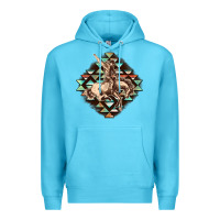 Ocean Blue Aztec symbol rodeo Premium Hoodie - FaDigitalArtStudio