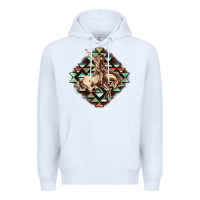 White Aztec symbol rodeo Premium Hoodie - FaDigitalArtStudio