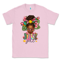 Bubblegum Pink July Girl Afro Woman Summer Classic Tee - texasbilliewilder
