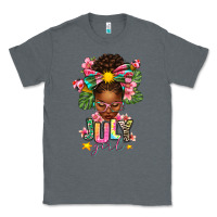 Charcoal Heather July Girl Afro Woman Summer Classic Tee - texasbilliewilder