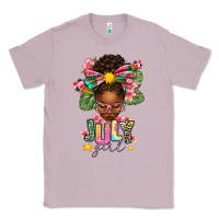 July Girl Afro Woman Summer Classic Tee | Teevron