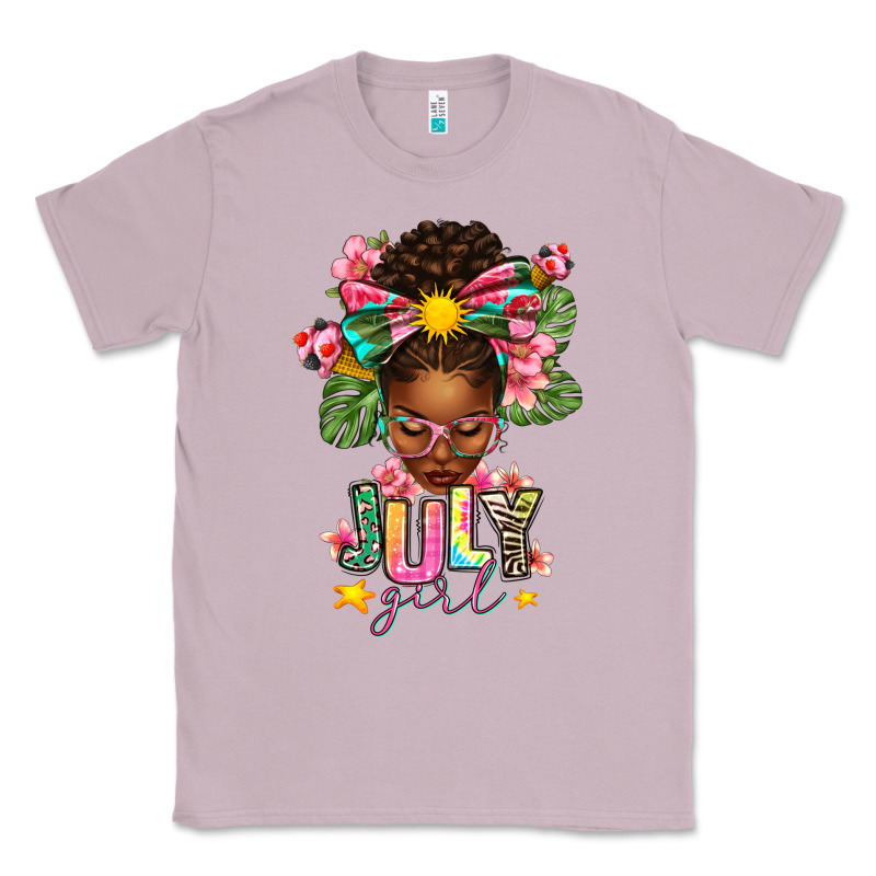 July Girl Afro Woman Summer Classic Tee by texasbilliewilder | Teevron